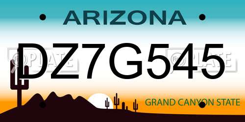DZ7G545 Arizona License Plate