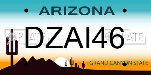 DZAI46 Arizona License Plate