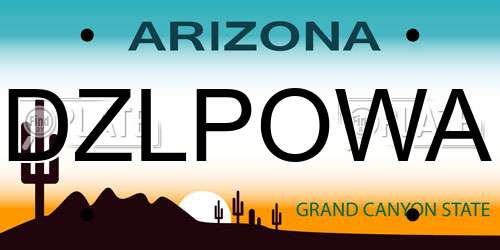 DZLPOWA Arizona License Plate