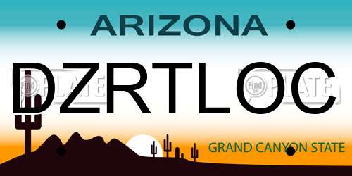 DZRTLOC Arizona License Plate