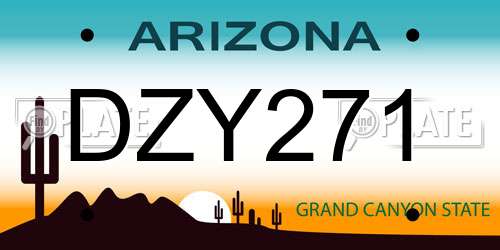 DZY271 Arizona License Plate
