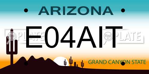E04AIT Arizona License Plate