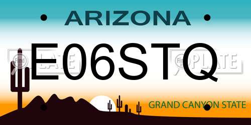 E06STQ Arizona License Plate