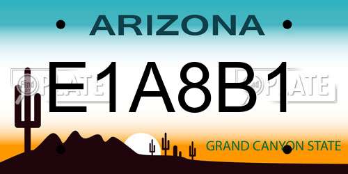 E1A8B1 Arizona License Plate