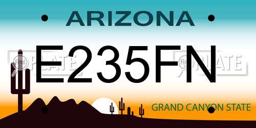 E235FN Arizona License Plate
