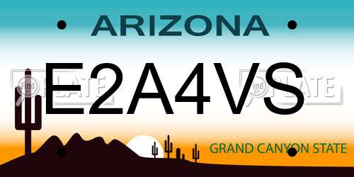 E2A4VS Arizona License Plate
