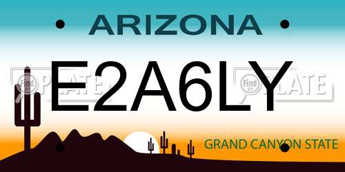 E2A6LY Arizona License Plate