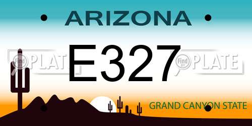 E327 Arizona License Plate