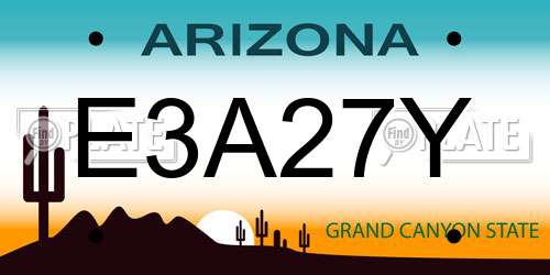 E3A27Y Arizona License Plate