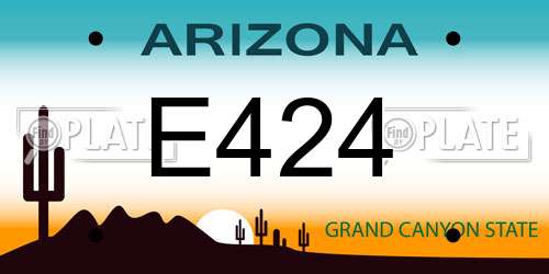 E424 Arizona License Plate