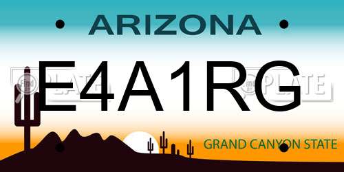 E4A1RG Arizona License Plate