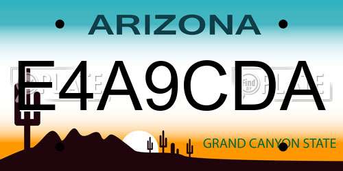 E4A9CDA Arizona License Plate
