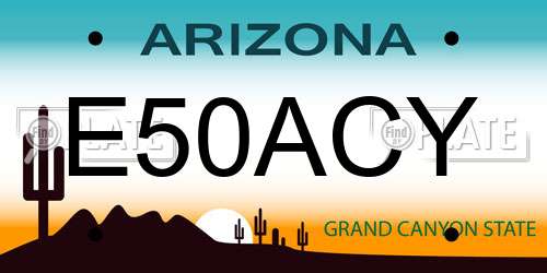 E50ACY Arizona License Plate