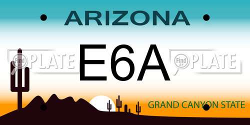 E6A Arizona License Plate