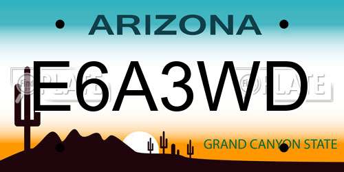 E6A3WD Arizona License Plate