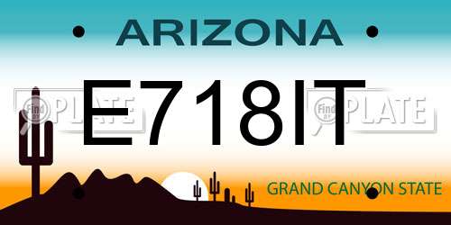 E718IT Arizona License Plate