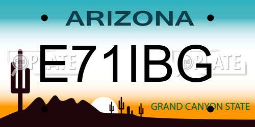 E71IBG Arizona License Plate