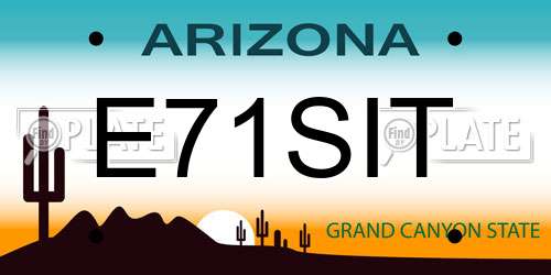 E71SIT Arizona License Plate