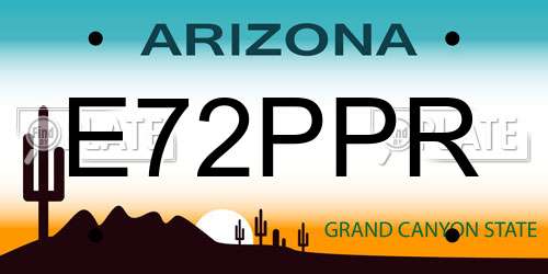 E72PPR Arizona License Plate