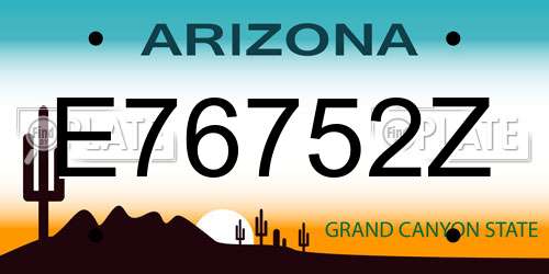 E76752Z Arizona License Plate