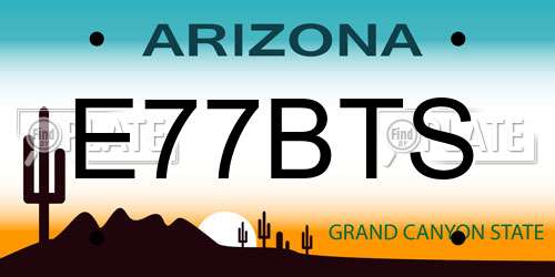 E77BTS Arizona License Plate