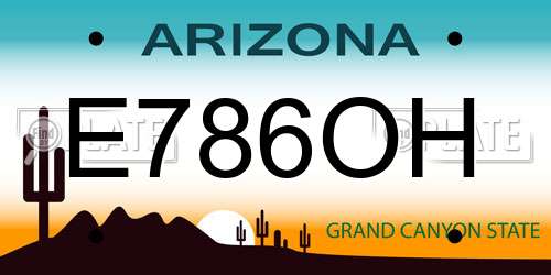 E786OH Arizona License Plate