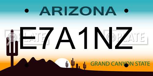 E7A1NZ Arizona License Plate