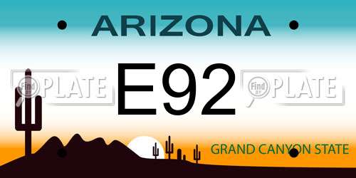 E92 Arizona License Plate