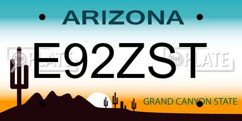 E92ZST Arizona License Plate