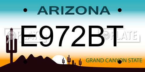 E972BT Arizona License Plate