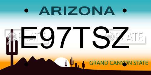 E97TSZ Arizona License Plate