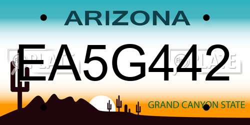 EA5G442 Arizona License Plate