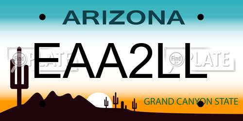 EAA2LL Arizona License Plate