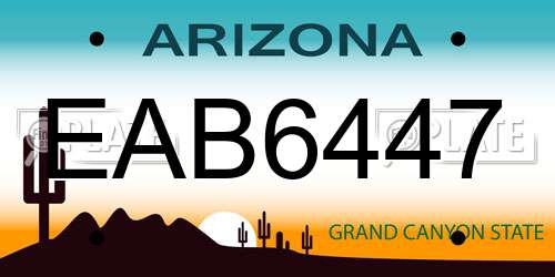 EAB6447 Arizona License Plate