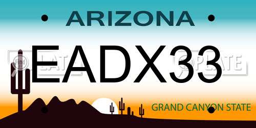 EADX33 Arizona License Plate