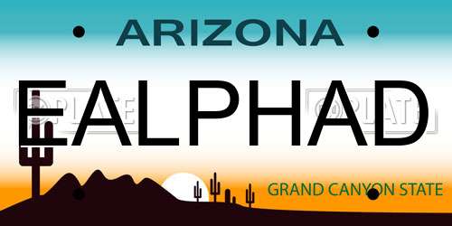EALPHAD Arizona License Plate