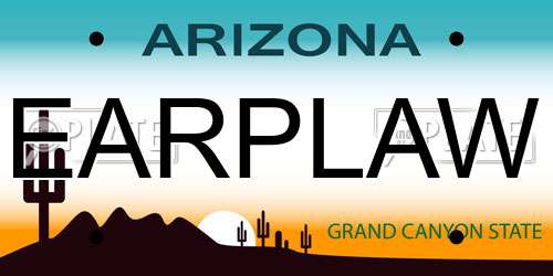 EARPLAW Arizona License Plate