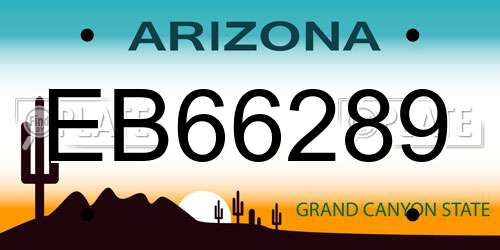 EB66289 Arizona License Plate
