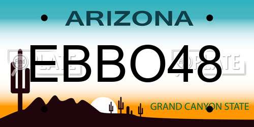 EBBO48 Arizona License Plate