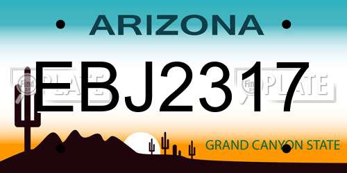 EBJ2317 Arizona License Plate