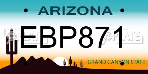 EBP871 Arizona License Plate