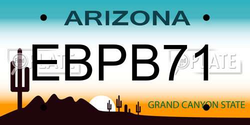 EBPB71 Arizona License Plate