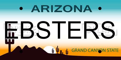 EBSTERS Arizona License Plate