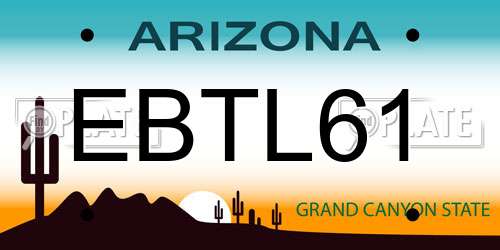 EBTL61 Arizona License Plate