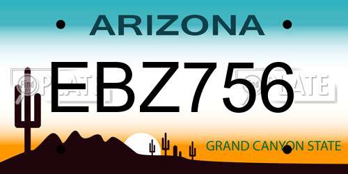 EBZ756 Arizona License Plate