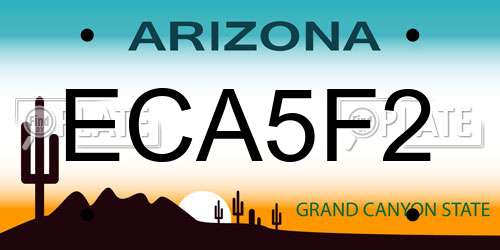ECA5F2 Arizona License Plate
