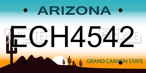 ECH4542 Arizona License Plate
