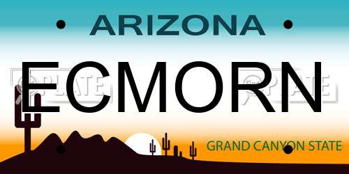 ECMORN Arizona License Plate