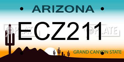ECZ211 Arizona License Plate