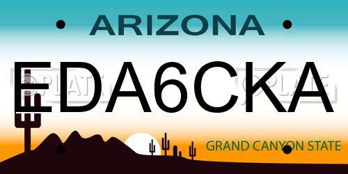 EDA6CKA Arizona License Plate